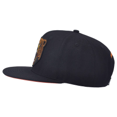 Custom Snapback Hat, Personalized 6 Panels Snapback Caps Acrylic Flat & 3D Embroidery (Black)