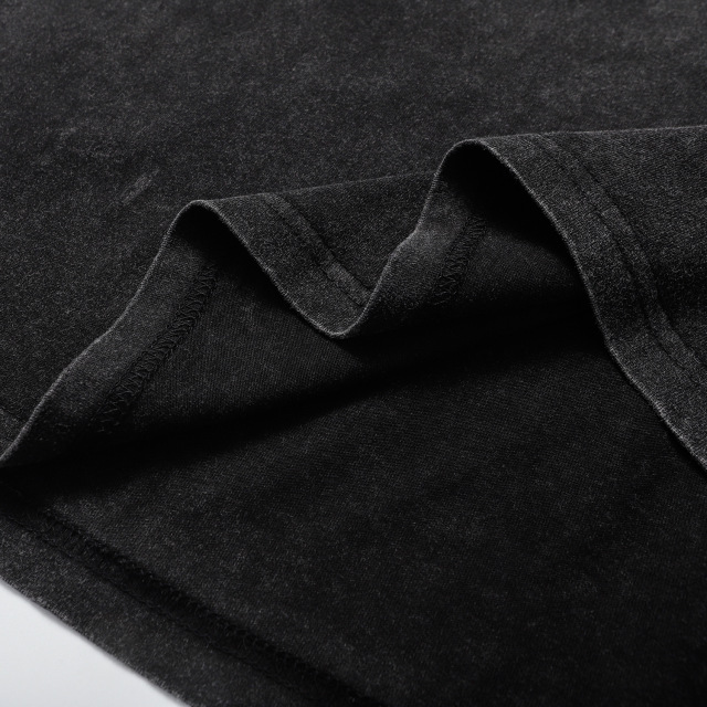 Men's Summer washed vintage streetwear Tshirt