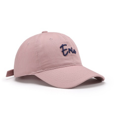Pink Color 6 Panels Unstructured 100% CottonWith 3D Embroidery