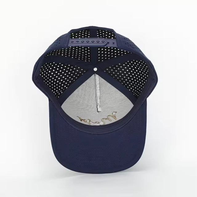 Custom 5 Panel Embroidery Logo Perforated Laser Cutting Hole Drilled Baseball Hat