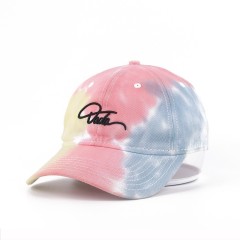 Unstructured Tie Die Dad Hat With 3D Embroidery