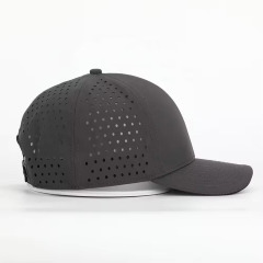 Laser Cut Hole Sports Baseball Cap with silk printed logo