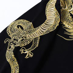 Custom pattern embroidery street style black hoodies sweatshirt