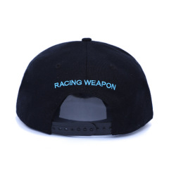 Black Snapback 100% Cotton Material 3D Embroidery