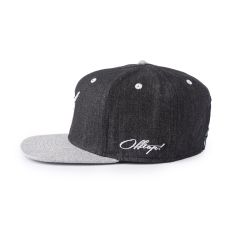 Demin 3D Embroidered & Side Flat Brim Snapback Cap