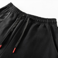 Black short with embroidery logo drawstring