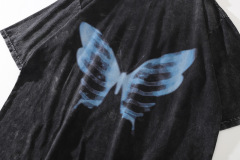 Custom washed distressed cotton T-shirt