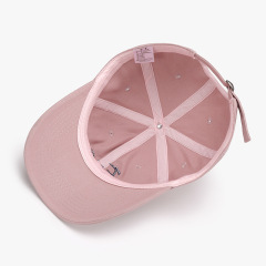 Pink Color 6 Panels Unstructured 100% CottonWith 3D Embroidery