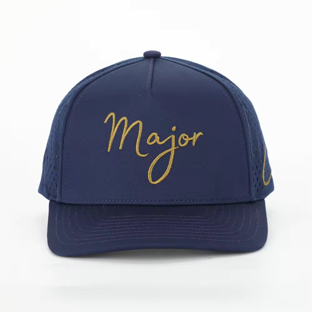 Custom 5 Panel Embroidery Logo Perforated Laser Cutting Hole Drilled Baseball Hat