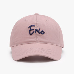 Pink Color 6 Panels Unstructured 100% CottonWith 3D Embroidery