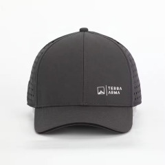 Laser Cut Hole Sports Baseball Cap with silk printed logo