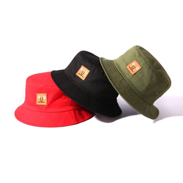 Custom Cotton Bucket Hat With Woven Patch