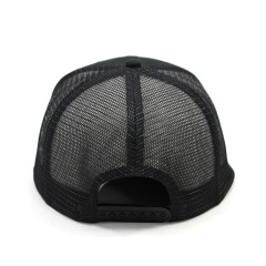 6 Panel Custom Slight Curved Brim Flat Embroidered Trucker Cap