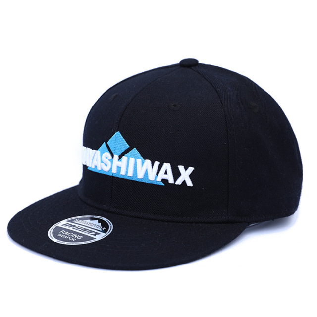 Black Snapback 100% Cotton Material 3D Embroidery