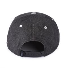 Demin 3D Embroidered & Side Flat Brim Snapback Cap