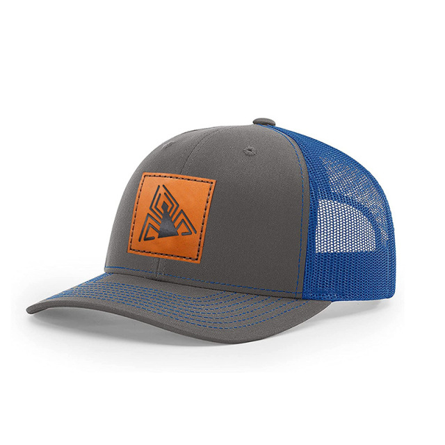 Slightly Curved Brim & Leather Patch Mesh Hats