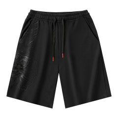 Black short with embroidery logo drawstring