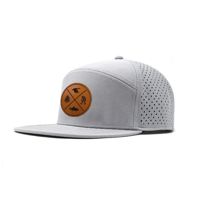 Custom Laser Hole Leather Patch Popular Snapback Cap