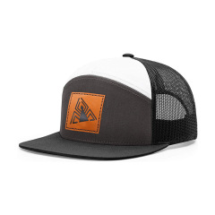 7 Panels Flat Brim & Woven Patch High Quality Trucker hat