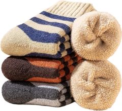 Mens Super Thick Wool Warm Socks - Soft Comfort Casual Crew Winter Socks