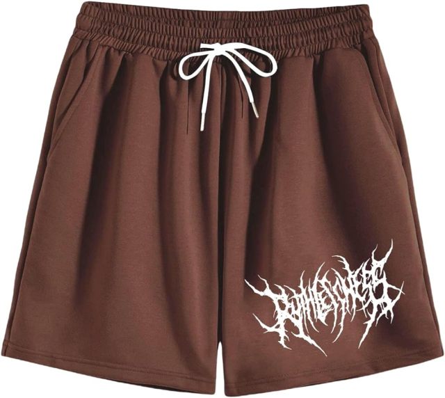 Men's Graphic Drawstring Shorts Athletic Sport Gym Workout Shorts