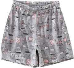 Womens  Shorts Soft Elastic Waist Lounge Shorts Printed