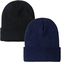 Blank Unisex Knitted Cuffed Beanie for Men, Women