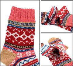 Womens Vintage Winter Soft Warm Thick Cold Knit Wool