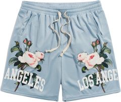 Men's Letter Graphic Shorts Drawstring Elastic Waist Summer Workout Track Shorts