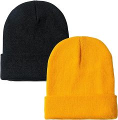 Blank Unisex Knitted Cuffed Beanie for Men, Women