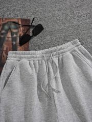 Men's Letter Graphic Track Shorts Drawstring Waist Summer Workout Shorts