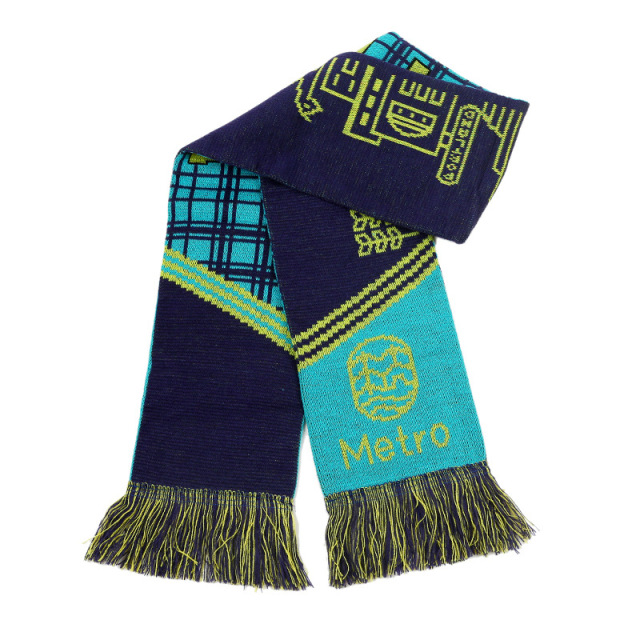 Customized Jacquard Logo Winter  Warm Scarf