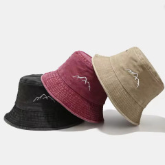 Unisex Embroidery Logo Cotton Washed Bucket Hat