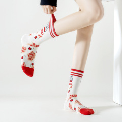 Mid-calf socks, trendy outerwear, thin, retro and fashionable socks
