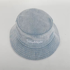 Factory Custom Adjustable Denim Washed Embroidered Bucket Hat