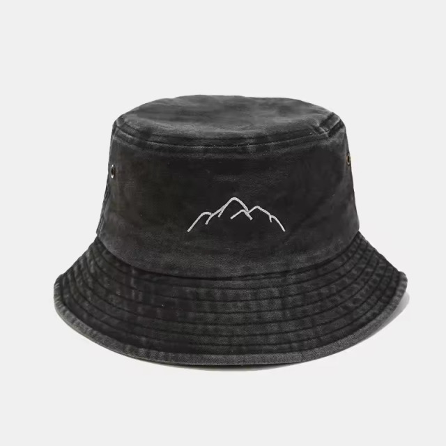 Unisex Embroidery Logo Cotton Washed Bucket Hat