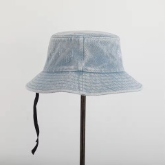Factory Custom Adjustable Denim Washed Embroidered Bucket Hat