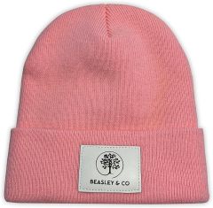 Soft Acrylic Winter Beanies Hats With Leather Patch