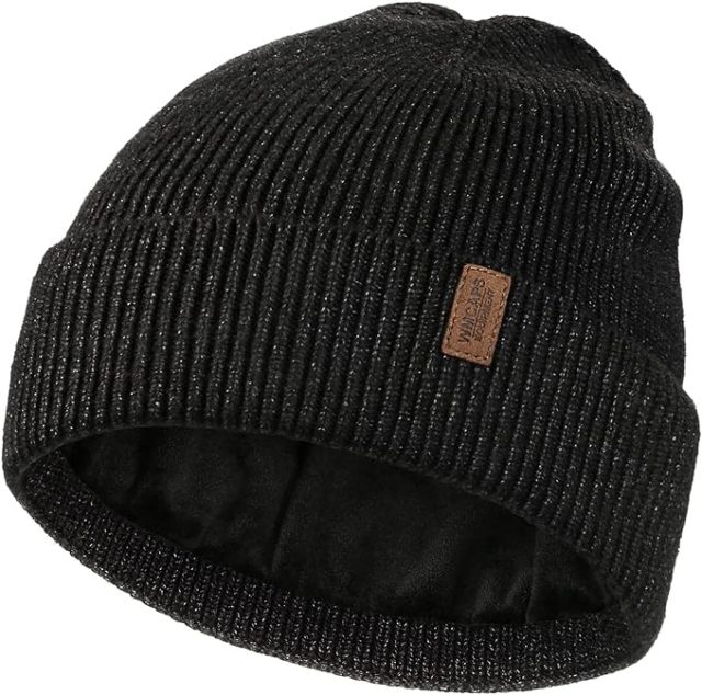 Fleece Lined Winter Beanie Hats for Men Women