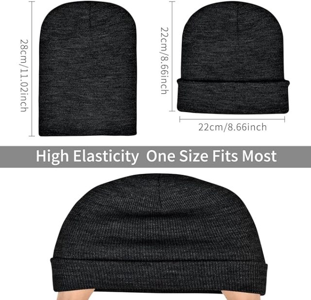 Blank Unisex Knitted Cuffed Beanie for Men, Women