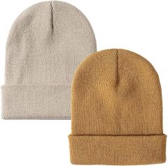 Blank Unisex Knitted Cuffed Beanie for Men, Women