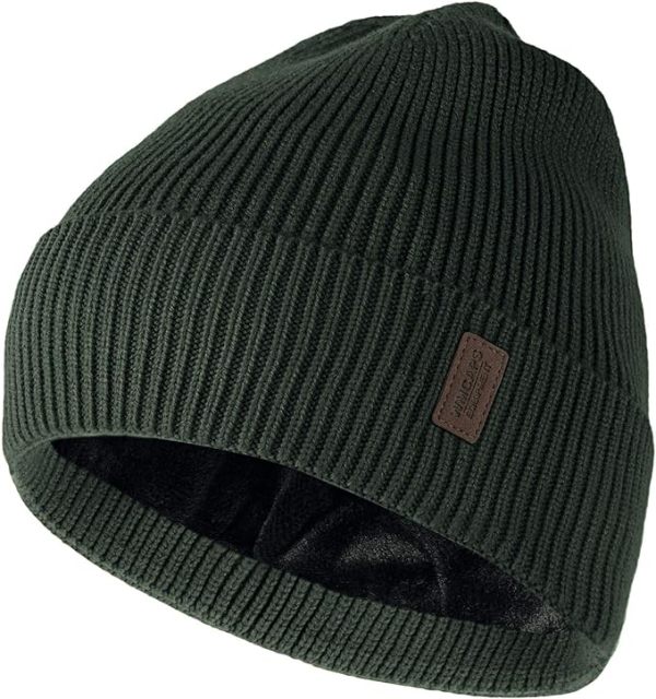 Fleece Lined Winter Beanie Hats for Men Women