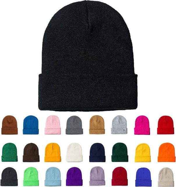 Blank Unisex Knitted Cuffed Beanie for Men, Women