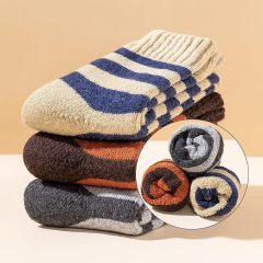 Mens Super Thick Wool Warm Socks - Soft Comfort Casual Crew Winter Socks