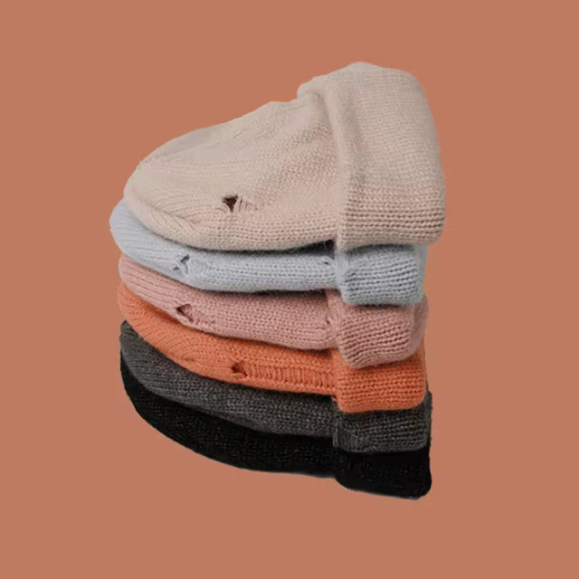 Knitted Ripped Distressed Hip Hop Winter Hats