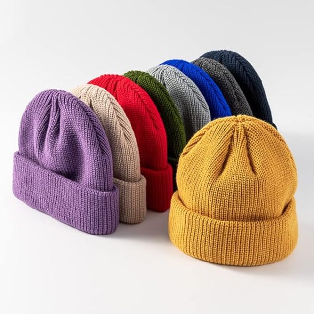 Unisex Rib Knit Cuff Beanie Hat Skull Cap