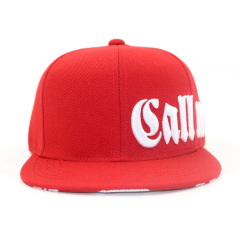 Custom Snapback hat, Red 100% Acrylic Embroidery  Classic Snapback
