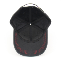 PU Leather Unisex Baseball Cap with Flat Embroidery