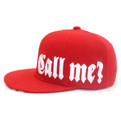 Custom Snapback hat, Red 100% Acrylic Embroidery  Classic Snapback