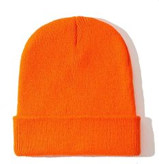 Knitted Solid Color Blank Acrylic Winter Hats, Customize Your Own Logo